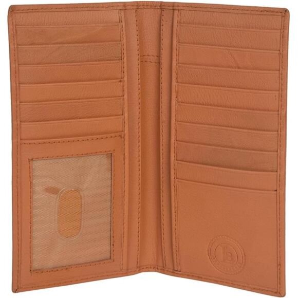 Men's Genuine Leather Long Bifold WalletCard Holder Clutch with